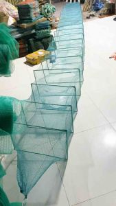 Lú đại khung to 35 x 55cm chiều dài 8 mesh 22 khung kẻm nặng 36kg và 18 cửa hom mặt lưới 15p hay 07cm vuông