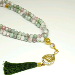 TASBIH BATU KRISTAL MULTI WARNA+LAFADZ ALLAH 10MM 99 BUTIR