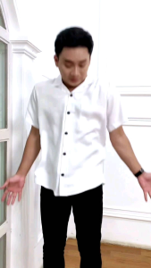 Kemeja Hawai Polos Lengan Pendek Pria Wanita Kerah Piyama V-neck Baju Hem Pantai Korean Style Casual