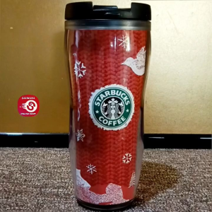 2008 STARBUCKS RED HOLIDAY CHRISTMAS DOUBLE-WALL ACRYLIC TRAVEL TUMBLER 355ML • JAPAN SURPLUS