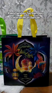 ITLOVE - Tas Lebaran Idul Fitri Laminasi Jahit 38 x 35cm Goodie Bag Hampers Idul Fitri Bahan Kantong Tebal Tas Santunan Anak Motif Lucu