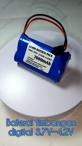 Baterai timbangan digital 3.7V~4.2V type 18650 soket hitam 2pin