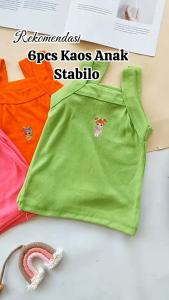 promo kaos dalam anak perempuan /singlet stabilo isi 3pcs/6pcs terlaris kekinian bahan katun super Lembut dan nyaman