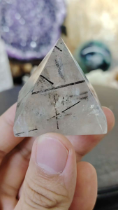 Natural High Grade Brazil Rutilated Crystal Quartz Crystal Pyramid Ornament BRP02 #Crystal #Naturalcrystal #homedecor #Lifestyle #BlackCrystal