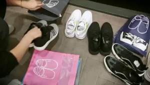 B018 ถุงใส่รองเท้ากีฬา ส้นสูง คัทชู แบบหูรูด STB