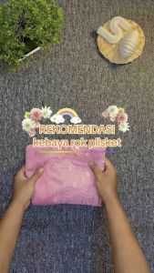 Setelan Kebaya Anak Perempuan Model Slayer Rok Span Plisket Cocok Untuk Usia 3-14tahun Fashion Moderen Daleman Puring Kaos polos
