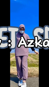 AZKADIENA baju setelan olah raga wanita muslimah terbaru set jilbab olahraga