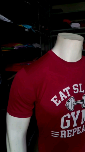 Kaos Olahraga Gym Fitness Drifit - Eat Sleep Gym Repeat - SlimFit