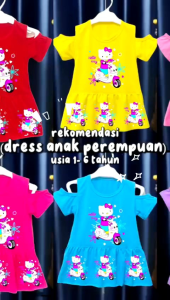 DRESS ANAK PEREMPUAN GAMBAR HELLO KITTY 1/6 TAHUN