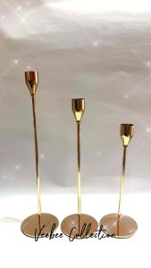 Tempat Lilin Tinggi Kuningan 3pc SQ-6/ Standing Tempat Lilin/ Wadah Lilin/Tatakan Lilin