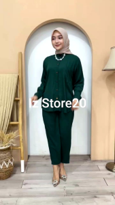 Setelan Rayon Twill Premium / One set Rayon Warna Hitam Polos, Maroon, & Navy