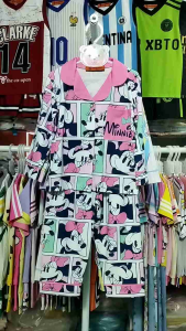12-45kg A378 Bộ pijama bé gái tay dài quần dài thun lạnh in họa tiết hoạt hình đẹp