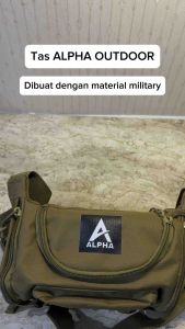 Tas Pinggang Selempang Pria ALPHA Tactical Military Black Edition Kanvas Premium Tas Mancing Hiking Gunung Berkendara Olahraga