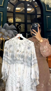 ZIFA FASHION || COD || SAHIRA DRESS+PASHMINA BY ASOPUROH || GAMIS SET ORGANZA BORDIR MIX CRUTY FREE PASHMINA || GAMIS PESTA KONDANGAN MODIS BESTSELLER KEKINIAN SIAP KIRIM || LD 110CM PB 140CM || TANGAN PERTAMA GAMIS TRENDY || *ST