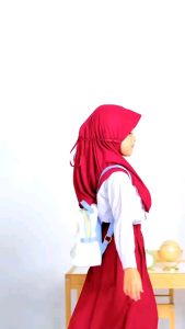 Kerudung Sekolah Serut Samping Jilbab Anak Model Rabbani TK SD SMP SMA