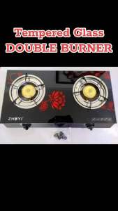 DEMISU Double Burner Gas Stove Tempered Glass sleek design