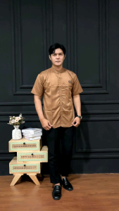 Baju Koko Kurta Dewasa Pakaian Muslim Pria Lengan Pendek Bahan Toyobo Premium