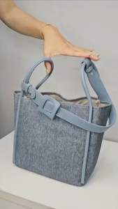 กระเป๋าแฟชั่น ขนาด9นิ้ว หนังPUเดนิมสวยมาก มีใบเล็กใส่เครื่องสำอางอีกใบ มีสายยาว ทรงถังขายดีสุดๆ