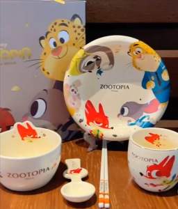 Set Bộ Bát Đĩa Ly Sứ Cao Cấp 5 món Hoạt Hình Zootopia Pooh Mickey p- Set Gốm Sứ Cao Cấp Hoạ Tiết Zootopia Pooh Mickey Dễ Thương[Chính Hãng]
