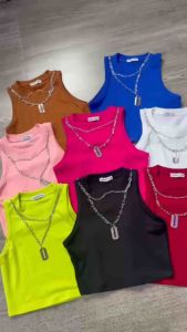 Áo croptop body ba lỗ áo thun cổ tròn ảnh shop chụp dưới 50kg