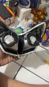 Custom dudukan H4 supra x 125 batman 2007-2013 set Rerflektor Smoke hitam Ready kualitas terbaik