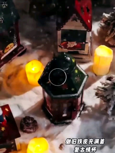 (SG Seller) Christmas candle lamp holder gift idea detail painted alloy glass casing handpainted