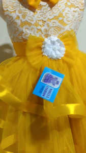 Gaun Anak Perempuan Usia 2-5 Tahun Warna Kuning