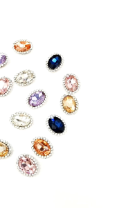 Glass Crystal Diamond Sew On Beads Oval Shape 10×14 In Silver Claw Manik Hiasan Pakaian Diy Accessories