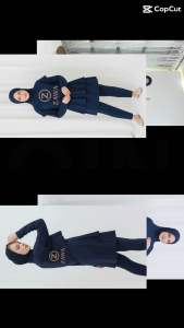 ZAWA Stella Muslimah Swimwear Navy - Baju Renang Muslimah Hijab Syari Sporty Remaja Perempuan