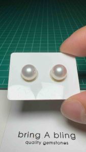 ไข่มุกอโกย่า ญี่ปุ่น ขนาด 9 - 9.5 มม ** size พิเศษ ** กลม เงางามมาก 10/10 ไร้ตำหนิ