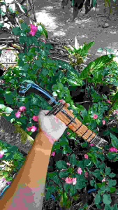 Golok Galonggong Gagang Hendle Model Mamanukan Buhun Tanduk 25cm