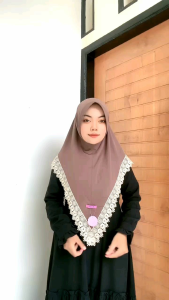 Hijab Bergo Instan Renda Rani Jersy/Bergo Renda Kekinian