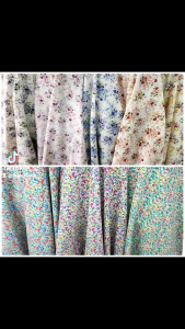 ผ้าปู ลายดอกไม้เล็ก มินิมอล วินเทจ ผ้าคอตตอลผสม ถ่ายพร็อพ ฉาก หน้ากว้าง 110-115cm