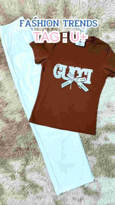 🔖ชุดงานป้าย U+ เสื้อตัวยาว🔖Set 2 ชิ้น