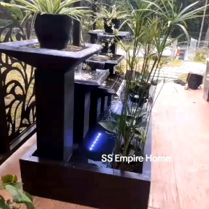 S11 Line 8x3.5 Feng Shui Water Pond Fountain  Kolam Air Sandstone Garden Water Feature Balinese 风水流水喷泉瀑布池 FishWaterfall