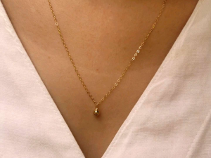 DaVee | 14K gold plated necklace classic small gold ball necklace 14k包金小金球项链