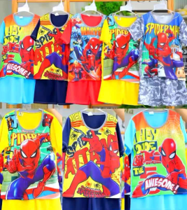 [ COMBO 5 BỘ ] Đồ bộ bé trai hình siêu nhân (8-28 kg) vải thun co giãn tốt. M38