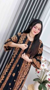CHIKA DRESS KOMBINASI LENGAN 3/4 JUMBO LD 130 VIRAL TERBARU KAIN RAYON PREMIUM MURAH KEKINIAN