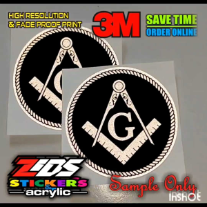 mason logo 3M reflective laminated sticker for cars motorcyle gadgets laptop etc design blk