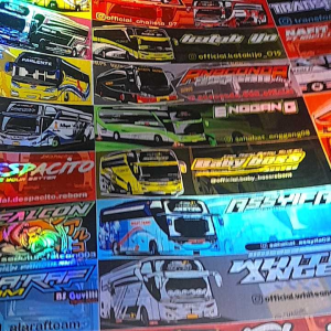 STIKER LOGO BUS BASURI BARU ISI 45 PC BAHAN HOLOGRAM ORIGINAL ANTI AIR  / STIKER BUS BASURI / STIKER LOGO BUS BASURI ISI 45 PC MOTIF BARU