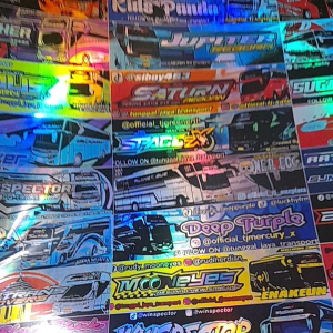 STIKER LOGO BUS BASURI MERAH MOTIF BARU ISI 45 PC/ STIKER BUS BASURI ISI 45 PC HARGA GLOSIR TERMURAH