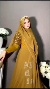 Hazell Yishlam Syari COD LD100-120 PB140 Bisa Jumbo Busui Set Khimar Gamis Murah Baju Lebaran Best Seller Terlaris Super Premium Mewah