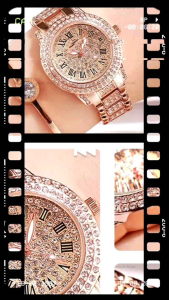 Jam Tangan Wanita Rantai Stainless Stell Aksen Diamon