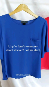 Unp*u femme womens short sleeve 2 colour/blouse wanita/blouse branded