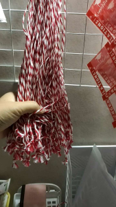 เชือกขาวแดง เชือกมัดปมพร้อมใช้งาน ขนาด 30 ซม. (30 เส้น/ชุด)