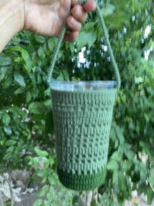 กระเป๋าไหมพรม ใส่แก้วกาแฟ(สั่งสีได้/พรีออเดอร์)