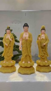 [HCM]Bộ tượng Phật Tây Phương Tam Thánh 45- Chất liệu Đá( ko hào quang) | Tượng Phật Hoa Tiên