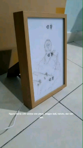Hiasan pajangan pigura LED Light bingkai frame anime one piece demon slayer dragon ball naruto