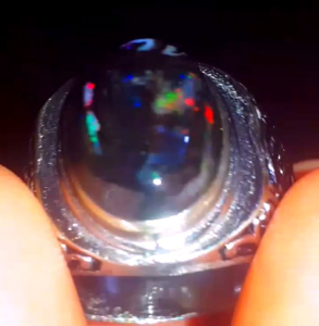Cincin Batu Akik Black Opal Sempur Natural Jarong Asli Banten