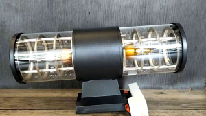 Good jaya lighting lampu dinding outdoor aluminium kaca panjang 33cm diameter 10cm